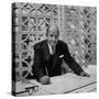 Architect Edward D. Stone Sitting in His Office-Dmitri Kessel-Stretched Canvas