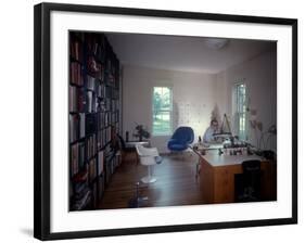 Architect Eero Saarinen at Home in His Study W. Furniture Designed by Him-null-Framed Premium Photographic Print