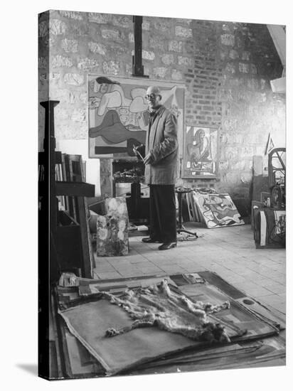 Architect Le Corbusier Working-null-Stretched Canvas