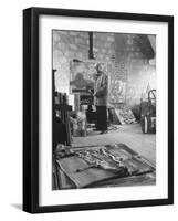 Architect Le Corbusier Working-null-Framed Photographic Print