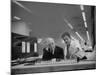 Architect Ludwig Mies Van Der Rohe Sitting at Desk W. Student at Institution of Technology School-null-Mounted Premium Photographic Print
