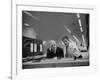 Architect Ludwig Mies Van Der Rohe Sitting at Desk W. Student at Institution of Technology School-null-Framed Premium Photographic Print