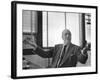 Architect Mies Van Der Rohe Expressing Feelings at His Desk-null-Framed Premium Photographic Print