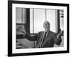 Architect Mies Van Der Rohe Expressing Feelings at His Desk-null-Framed Premium Photographic Print