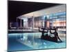 Architect Oscar Niemeyer's Presidential Swimming Pool in Brasilia at Night-Dmitri Kessel-Mounted Photographic Print