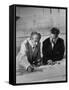 Architect Pietro Belluschi and Walter Gropius Looking over Some Blue Prints-Carl Mydans-Framed Stretched Canvas