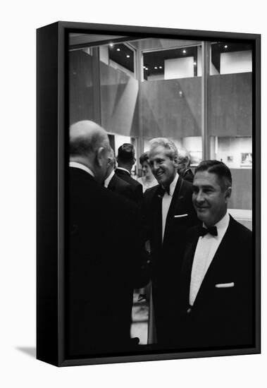 Architect William Pereira and Museum Director Richard Brown at Opening of the La Museum of Art-Ralph Crane-Framed Stretched Canvas