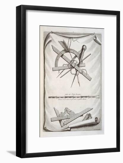 Architects' and Surveyors' Tools, a Trompe L'Oeuil-Michael van der Gucht-Framed Giclee Print
