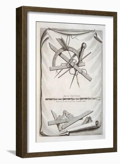 Architects' and Surveyors' Tools, a Trompe L'Oeuil-Michael van der Gucht-Framed Giclee Print