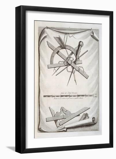 Architects' and Surveyors' Tools, a Trompe L'Oeuil-Michael van der Gucht-Framed Giclee Print