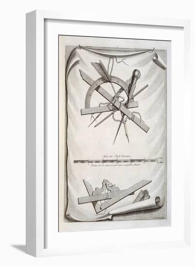 Architects' and Surveyors' Tools, a Trompe L'Oeuil-Michael van der Gucht-Framed Giclee Print