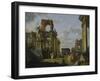 Architectural Capriccio of the Roman Forum with Philosophers and Soldiers Among Ancient Ruins-Giovanni Paolo Panini-Framed Photographic Print