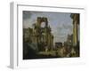 Architectural Capriccio of the Roman Forum with Philosophers and Soldiers Among Ancient Ruins-Giovanni Paolo Panini-Framed Photographic Print