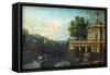 Architectural Capriccio with a Palace, C. 1766-Bernardo Bellotto-Framed Stretched Canvas