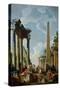 Architectural Capriccio with a Preacher in the Ruins, c.1745-Giovanni Paolo Pannini-Stretched Canvas