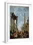 Architectural Capriccio with a Preacher in the Ruins, c.1745-Giovanni Paolo Pannini-Framed Giclee Print