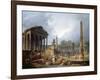 Architectural Capriccio with Obelisk, 1768-Hubert Robert-Framed Giclee Print