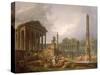 Architectural Capriccio with Temple and Obelisk, 1798-Hubert Robert-Stretched Canvas