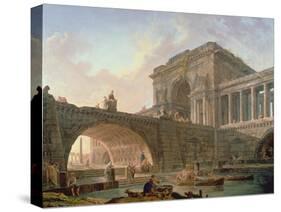 Architectural Capriccio-Hubert Robert-Stretched Canvas