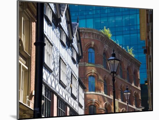 Architectural Contrasts, Manchester, England, United Kingdom, Europe-Charles Bowman-Mounted Photographic Print