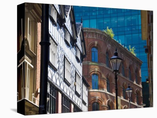 Architectural Contrasts, Manchester, England, United Kingdom, Europe-Charles Bowman-Stretched Canvas