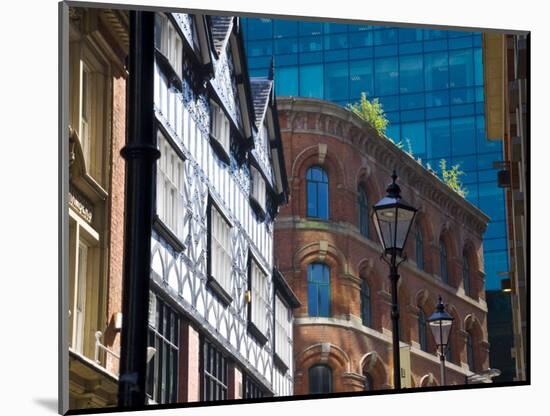 Architectural Contrasts, Manchester, England, United Kingdom, Europe-Charles Bowman-Mounted Photographic Print