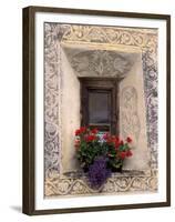 Architectural Detail and House Window, Guarda, Switzerland-Gavriel Jecan-Framed Premium Photographic Print