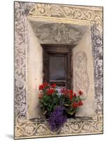 Architectural Detail and House Window, Guarda, Switzerland-Gavriel Jecan-Mounted Premium Photographic Print