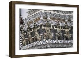 Architectural Detail and of the Decorations of Wat Arun or Temple of the Dawn, Bangkok, Thailand-null-Framed Giclee Print