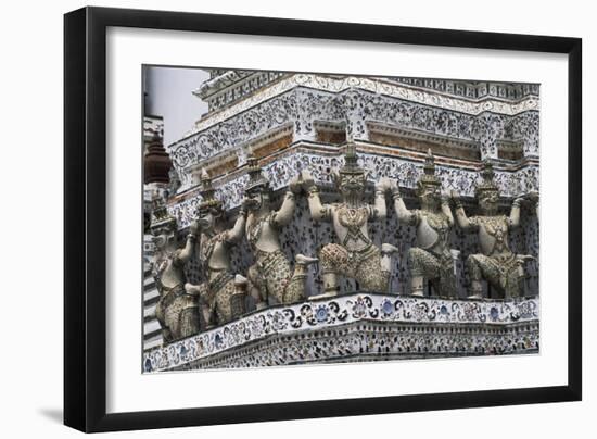 Architectural Detail and of the Decorations of Wat Arun or Temple of the Dawn, Bangkok, Thailand-null-Framed Giclee Print