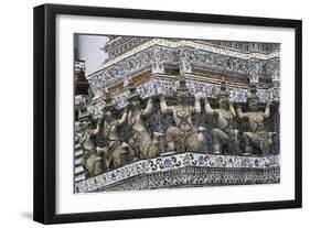 Architectural Detail and of the Decorations of Wat Arun or Temple of the Dawn, Bangkok, Thailand-null-Framed Giclee Print