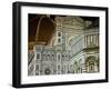 Architectural Detail of a Cathedral at Night, Duomo Santa Maria Del Fiore, Florence, Tuscany, Italy-null-Framed Premium Photographic Print