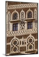 Architectural Detail, Old City of Sanaa, UNESCO World Heritage Site, Yemen, Middle East-Bruno Morandi-Mounted Photographic Print