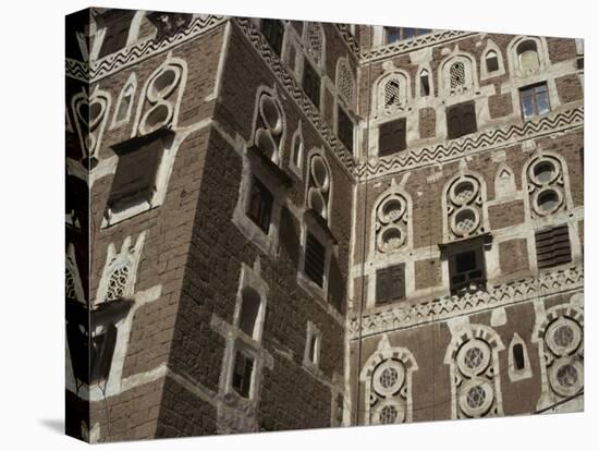 Architectural Detail, Old City, Sana'A, UNESCO World Heritage Site, Yemen, Middle East-Traverso Doug-Stretched Canvas