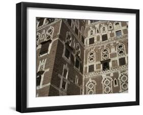 Architectural Detail, Old City, Sana'A, UNESCO World Heritage Site, Yemen, Middle East-Traverso Doug-Framed Photographic Print