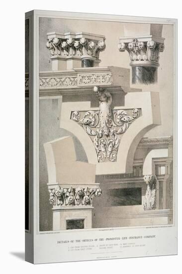 Architectural Details, Fleet Street, City of London, 1861-Robert Dudley-Stretched Canvas