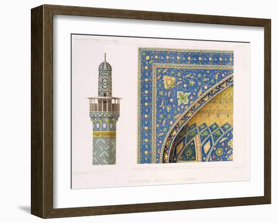 Architectural Details from the Mesdjid-I-Shah, Isfahan, Plate 12-13 from Modern Monuments of Persia-Pascal Xavier Coste-Framed Giclee Print