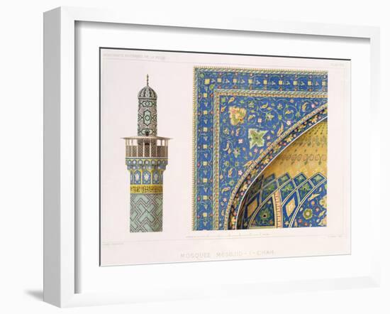 Architectural Details from the Mesdjid-I-Shah, Isfahan, Plate 12-13 from Modern Monuments of Persia-Pascal Xavier Coste-Framed Giclee Print