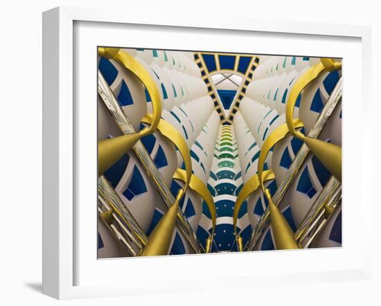 Architectural Details Inside Burj Al Arab Hotel, Dubai, United Arab Emirates-Keren Su-Framed Premium Photographic Print