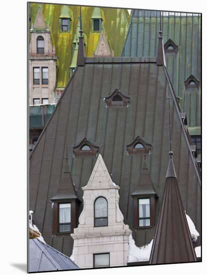 Architectural Details of Chateau Frontenac Hotel, Quebec City, Canada-Keren Su-Mounted Photographic Print