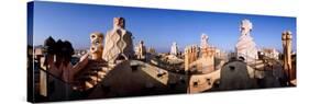 Architectural Details of Rooftop Chimneys, La Pedrera, Barcelona, Catalonia, Spain-null-Stretched Canvas