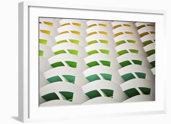 Architectural Details of the Colourful Balconies in the Atrium of the 7 Star Burj Al Arab Hotel-Cahir Davitt-Framed Photographic Print