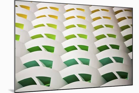 Architectural Details of the Colourful Balconies in the Atrium of the 7 Star Burj Al Arab Hotel-Cahir Davitt-Mounted Photographic Print