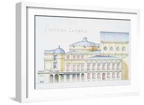 Architectural Drawing Showing Lateral Elevation of Theatre Building by H. Monnet-Stapleton Collection-Framed Giclee Print