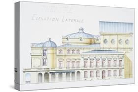 Architectural Drawing Showing Lateral Elevation of Theatre Building by H. Monnet-Stapleton Collection-Stretched Canvas