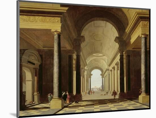 Architectural Fantasy with Figures, 1638-Gerrit Houckgeest-Mounted Giclee Print