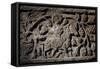 Architectural Frieze with Relief Depicting Riders on Background of Foliage-null-Framed Stretched Canvas