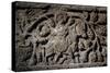 Architectural Frieze with Relief Depicting Riders on Background of Foliage-null-Stretched Canvas