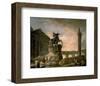 Architectural Landscape with Obelisk-Hubert Robert-Framed Art Print