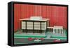 Architectural Model of Building-null-Framed Stretched Canvas